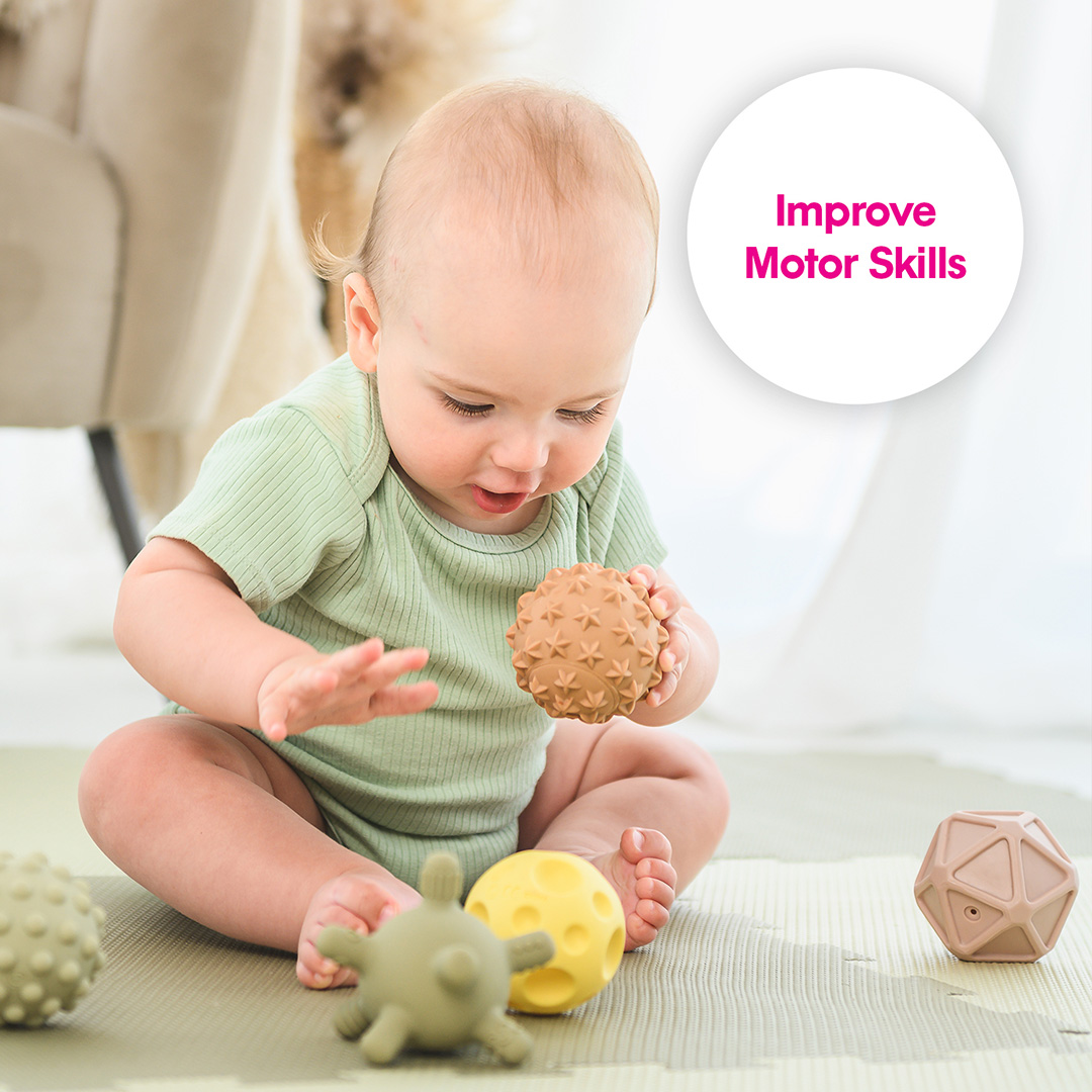 Sensory Mini Balls, 6 pcs, Boho Chic-Inflated NYHET - Bild 5