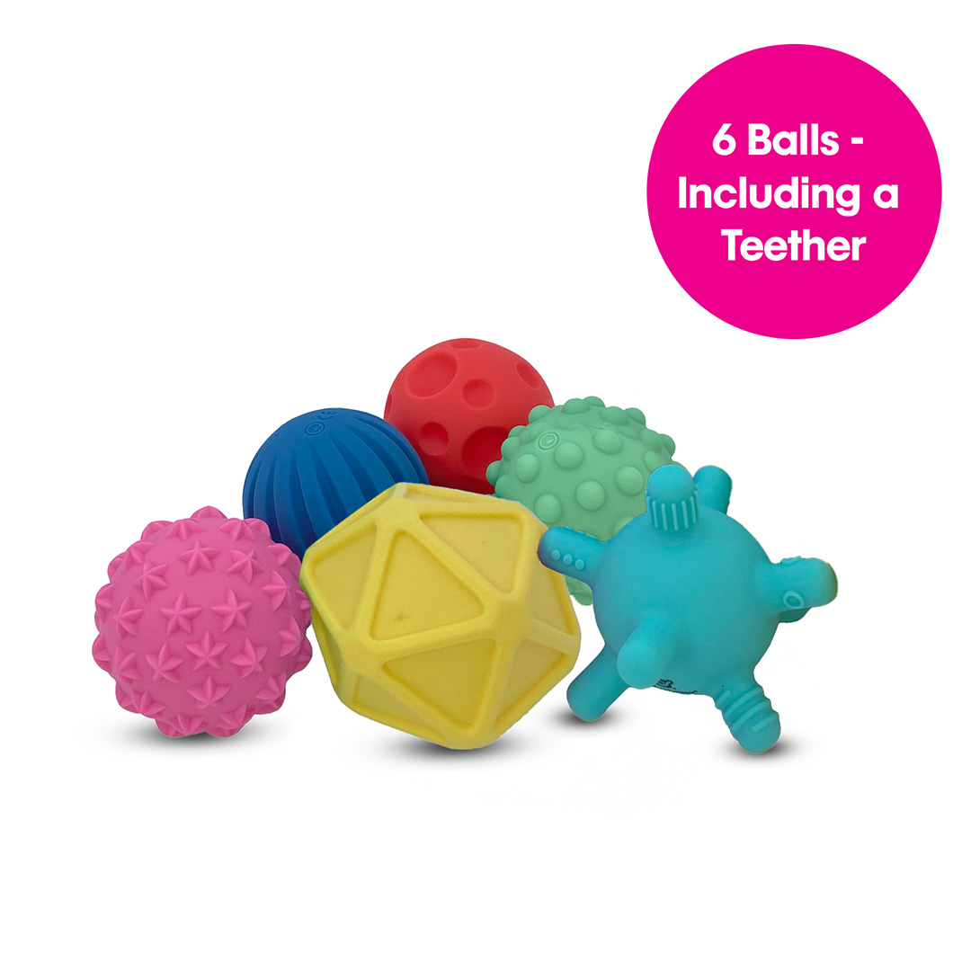 Sensory Mini Balls, 6 pcs-Inflated NYHET - Bild 2