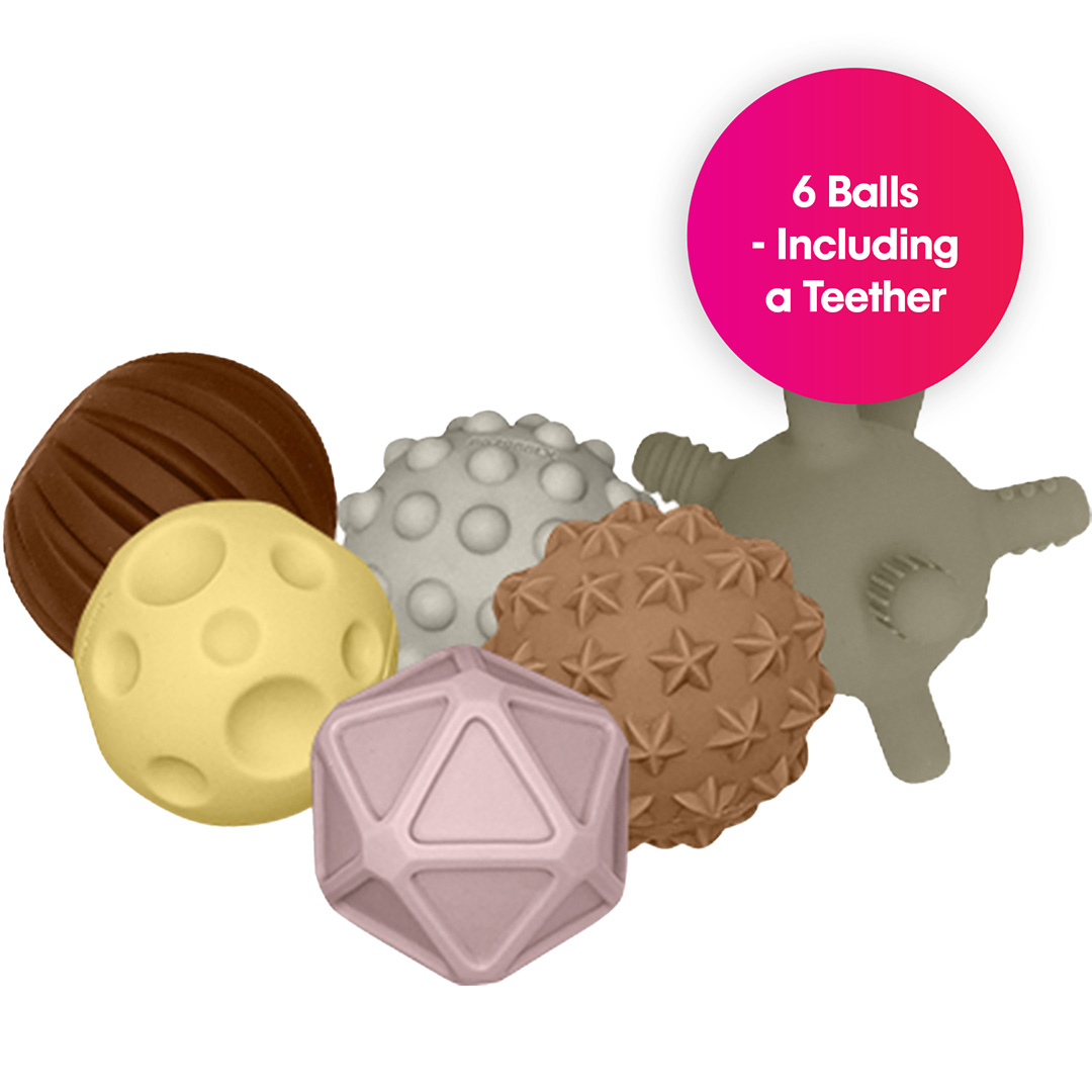 Sensory Mini Balls, 6 pcs, Boho Chic-Inflated NYHET - Bild 2